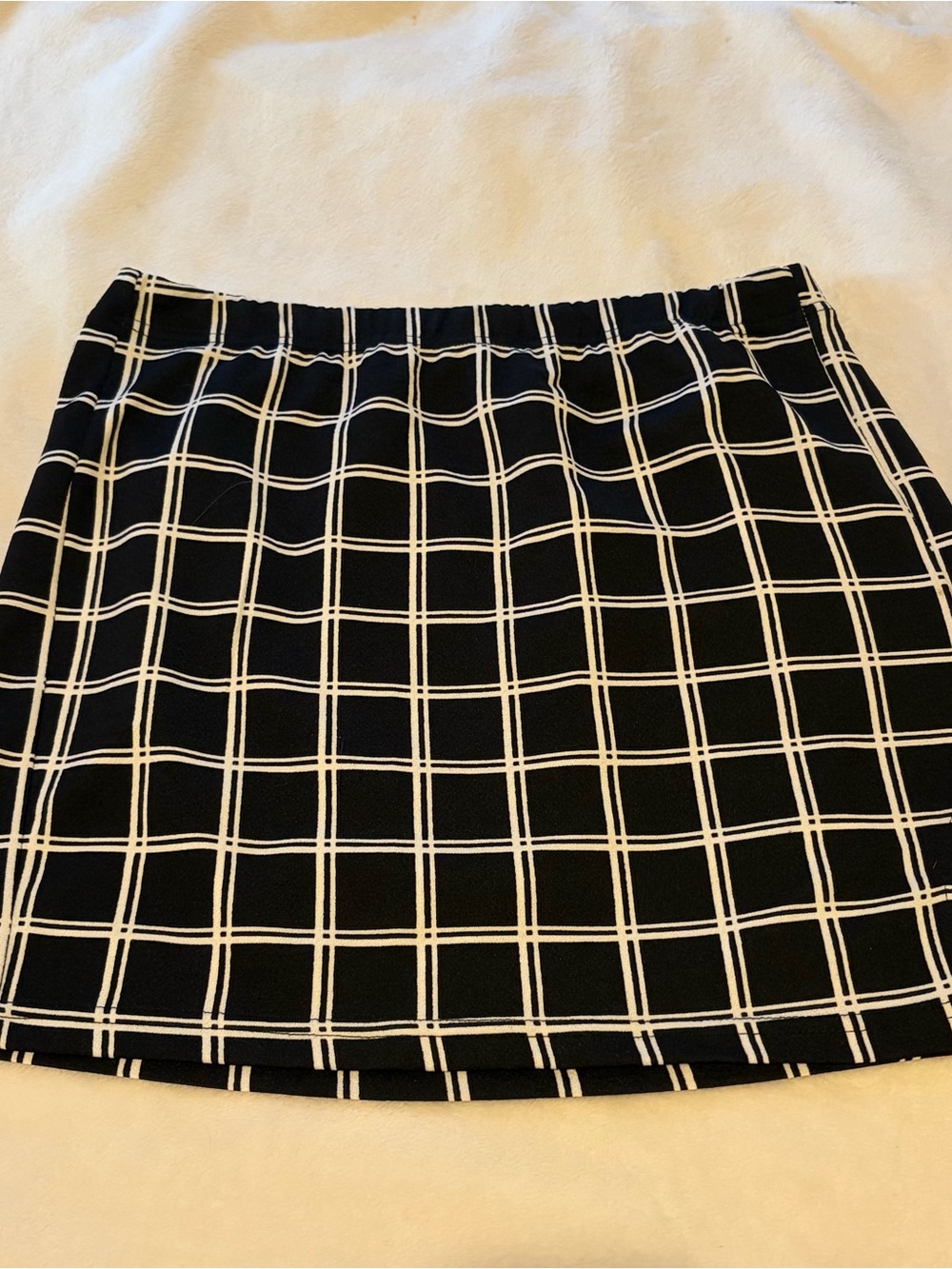 SHEIN Black and White Windowpane Grid Mini Skirt